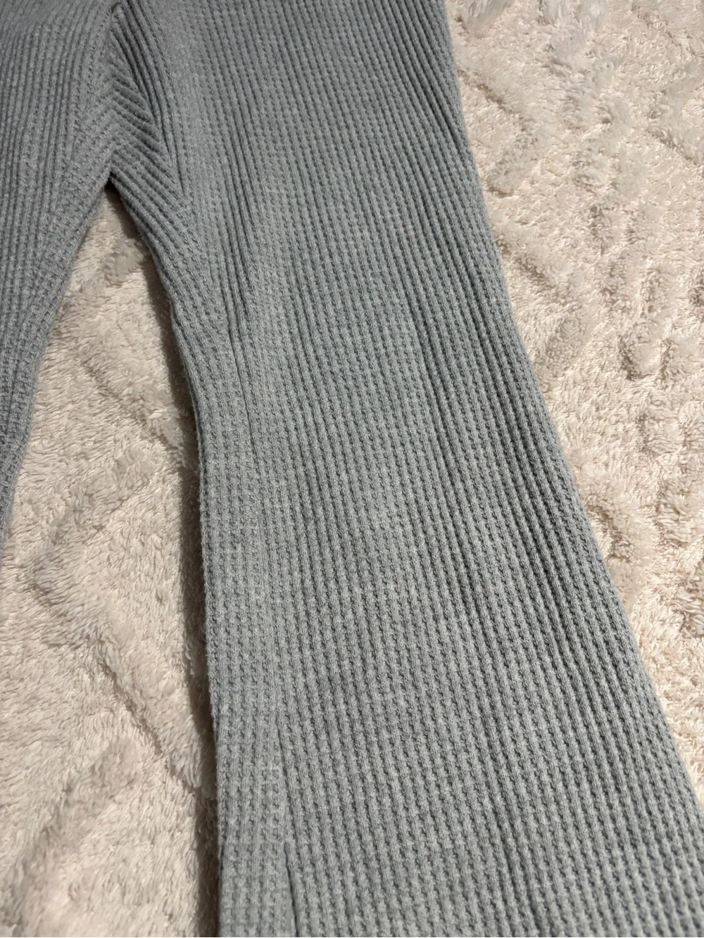 Aerie xsmall gray waffle knit pants flare